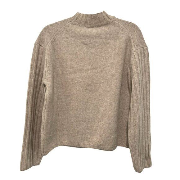 Thakoon Ribbed Sleeve Oatmeal Wool Sweater Large Pullover Knitwear NWT - Picture 2 of 4